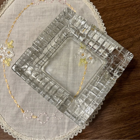 Exquisite Art Deco Leaded Crystal Grid Ashtray - Vintage Beauty! - Picture 3 of 8